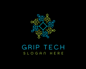 Geometric Pattern Tech logo design