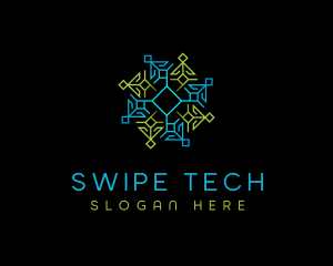 Geometric Pattern Tech logo design