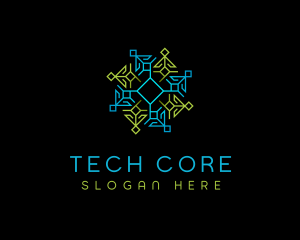 Geometric Pattern Tech logo design