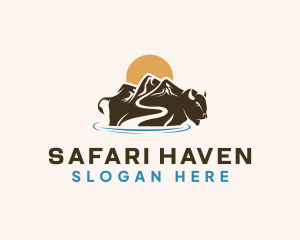 Bison Nature Safari logo design