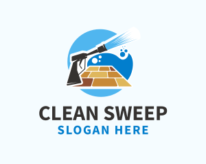 Floor Pressure Washer Cleaning logo design