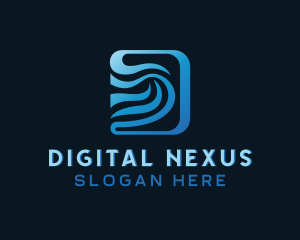 Digital Technology Wave Company logo design