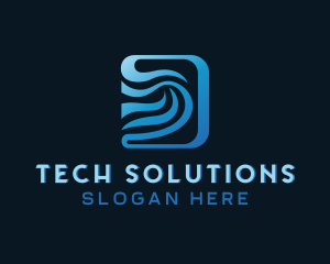 Digital Technology Wave Company logo design