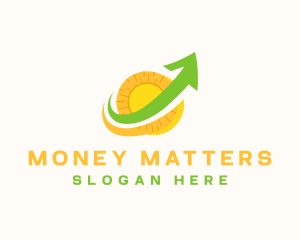 Money Coin Arrow logo design