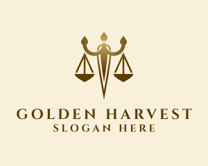 Golden Justice Law logo design