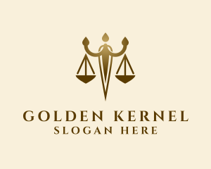 Golden Justice Law logo design