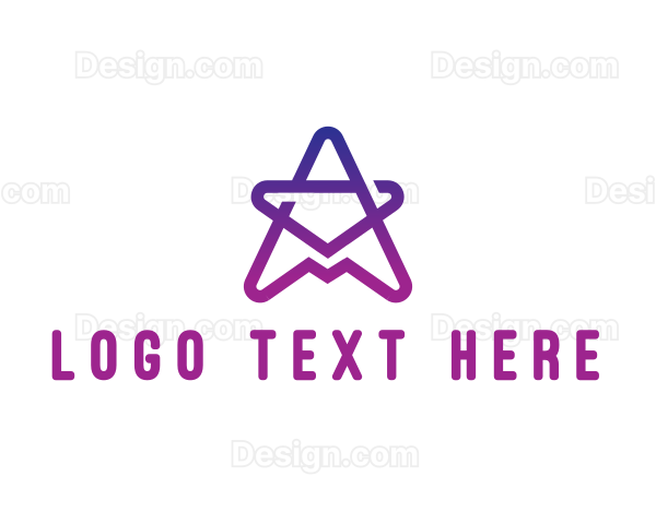 Gradient Star Letter A Logo