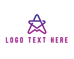 Gradient Star Letter A logo