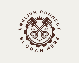 Engine Crown Cogwheel logo design