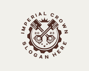 Engine Crown Cogwheel logo design