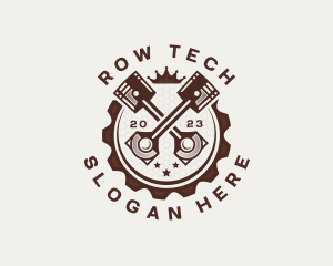 Engine Crown Cogwheel logo design