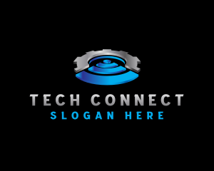 Cogwheel Wifi Tech logo design