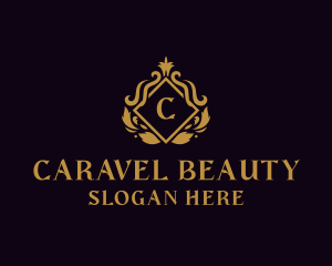 Floral Shield Hotel logo design