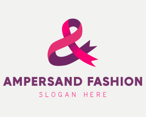 Pink Ribbon Ampersand logo design