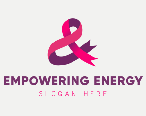 Pink Ribbon Ampersand logo design