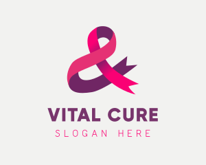 Pink Ribbon Ampersand logo design