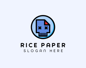 Skull Paper Document  logo design