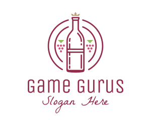 Grape Wine Bottle Logo