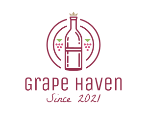 Grape Wine Bottle logo design