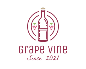 Grape Wine Bottle logo