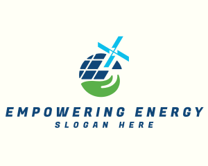 Solar Panel Windmill logo design