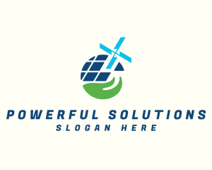 Solar Panel Windmill logo design