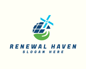 Solar Panel Windmill logo design