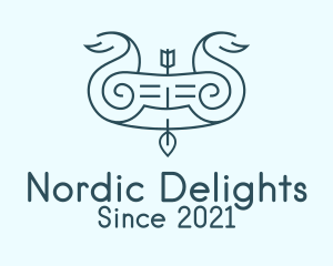 Viking Arrow Ship  logo design