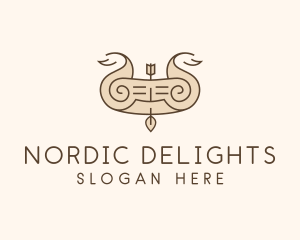 Norse Arrow Ship  logo design