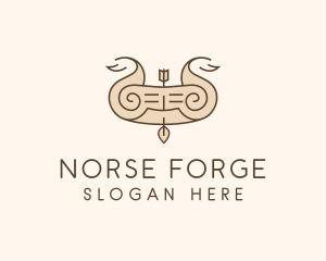 Norse Arrow Ship  logo design