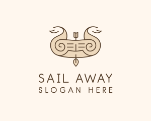 Norse Arrow Ship  logo design