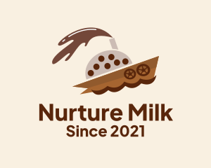 Choco Milk Tea Boat  logo design