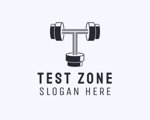 Fitness Dumbbell Letter T logo design