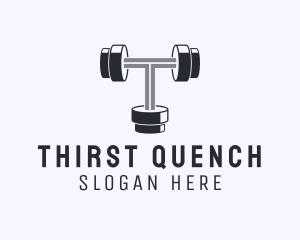 Fitness Dumbbell Letter T logo design