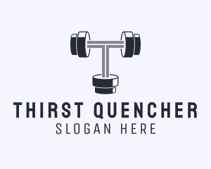 Fitness Dumbbell Letter T logo design