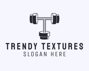 Fitness Dumbbell Letter T logo design