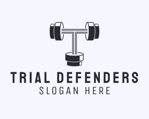 Fitness Dumbbell Letter T logo design