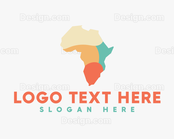 Multi Color Africa Map Logo