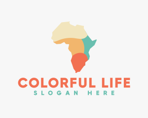 Multi Color Africa Map logo design