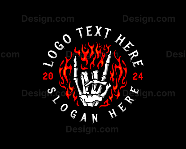 Skeleton Hand  Sign Logo