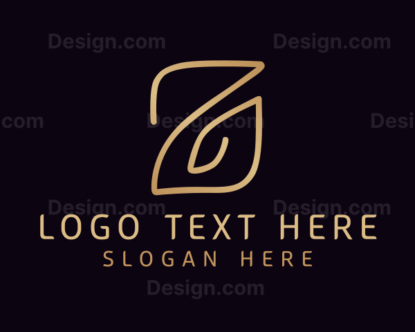 Gold Calligraphy Letter Z Logo