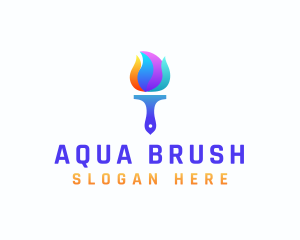 Paint Brush Torch logo design