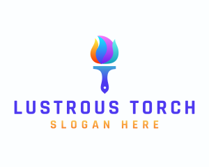 Paint Brush Torch logo design