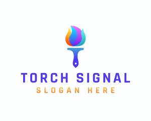 Paint Brush Torch logo
