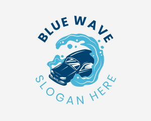 Blue Wave Car Wash logo design