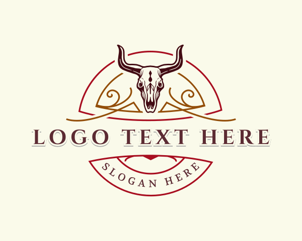 Bull Skull Horn logo