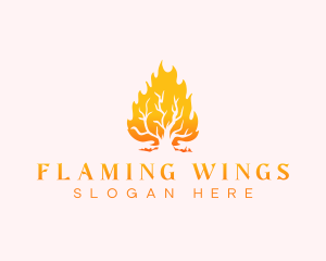 Tree Fire Burning logo design