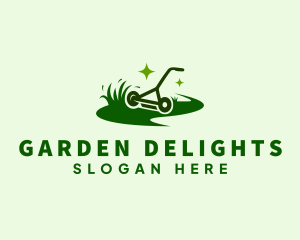 Garden Grass Lawn Mower logo design