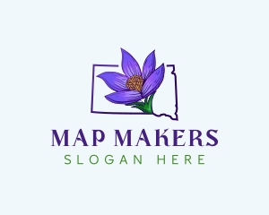 South Dakota Flower Botanical logo design