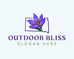 South Dakota Flower Botanical logo design